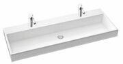 Marmorin Teo 1200 umywalka wpuszczana w blat 120x45 z 2 otworami na baterie biała 641120020012