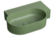 Omnires Ovo M+ umywalka nablatowa/wisząca prawa 55x38 cm olive mat OVO555UWPOL