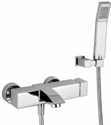 Paffoni Bateria wannowa z zestawem prysznicowym Level Cubo chrom LEC023CR