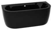 Besco Volya / Vista black wanna 160x75cm wolnostojąca przyścienna czarna z syfonem #WKV-160-WSCZARNA