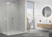 SanSwiss Cadura White Line kabina Walk in 100cm prawa ze ścianką ruchomą profile biały mat CADUOD1000907