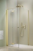 Radaway Nes 6 Kdj B Brushed Light Gold kabina 90x100cm lewa szczotkowane jasne złoto 10025090-98-01L/10039100-01-01