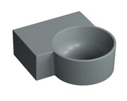 Omnires Ovo M+ umywalka nablatowa/wisząca lewa 33x34 cm ash grey mat OVO335UWLAG