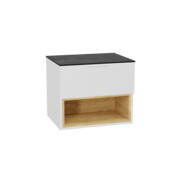 Excellent Tuto 2.0 szafka wisząca front gładki wysoki biały połysk 60x50x46,5 cm blat marmur MLEX.2171.K.60.02MA.WHWH