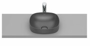 Roca FINECERAMIC umywalka wpuszczana w blat cienkościenna Soft 37x37 onyx A32750R640