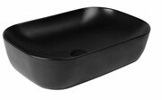 Oltens Hamnes umywalka 61x40 cm nablatowa owalna z powłoką SmartClean czarny mat 40802300
