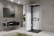 Novellini Glax 2 2.0 kabina masażowo-parowa 90x90 lewa czarna G22GF90SM5-1HU