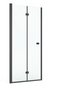 Roca Capital drzwi prysznicowe bifold CZARNY MAT 80x195cm przejrzyste AM4508016M