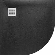 Roca Terran 90x90cm brodzik półokrągły konglomeratowy czarny AP10538438401400