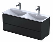Oristo Brylant szafka z umywalką wisząca 119x50x45 czarny mat OR36-SD2S-120-8-V3/UME-AM-120-92-D