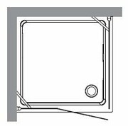 Kerasan Kabina kwadratowa prawa szkło piaskowane profile brązowe 100x100 Retro 9149S3