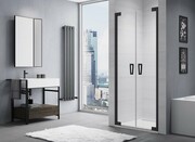 SanSwiss Cadura Black Line drzwi wahadłowe 70cm dwuczęściowe profile czarny matCA2C0700607