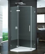 SanSwiss Pur PUR51 Drzwi 1-częściowe do kabiny 5-kątnej 45-100cm profil chrom szkło Durlux 200 Lewe PUR51GSM11022