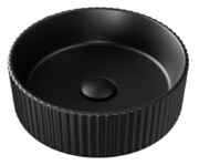 Besco Clea Ryfle Matt Black umywalka nablatowa ø36 cm Ryflowana czarny matt UNCMR-36-CLC