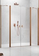 Radaway Nes Brushed Copper DWD II drzwi wnękowe 150cm W2 szczotkowana miedź szkło przejrzyste 10037083-93-01/10041067-93-01