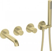 Deante SILIA HEXA Bateria wannowa 4-otworowa podtynkowa złoty szczotkowany BHS_R18P