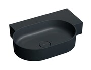Omnires Ovo M+ umywalka nablatowa/wisząca prawa 66x44 cm black lava mat OVO645UWPBLV