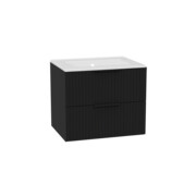 Excellent Tuto 2.0 szafka wisząca z umywalką AS 60x50x46,5 cm front ryflowany czarny mat MLEX.2172.K.60.0336.BKBK