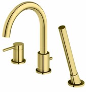 Kohlman Axel Gold bateria wannowa 3-otworowa z obrotową wylewką złoty połysk QB241AGD __ RABAT W KOSZYKU! __