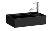 Laufen Kartell umywalka ścienna z ukrytym liniowym odpływem 46x28cm czarny mat H8153347161111
