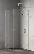 New Trendy Eventa Gold Shine kabina prysznicowa kwadratowa 80x80x200 cm przejrzyste Złoty połysk EXK-4749