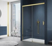 SanSwiss Cadura Gold Line drzwi przesuwne 140cm jednoskrzydłowe lewe z polem stałym CAS2G1401207