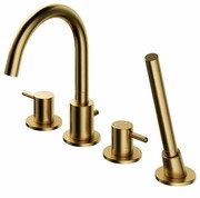 Omnires Y bateria wannowa 4-otworowa kompletna złoto szczotkowane Y1232GLB ___ RABAT W KOSZYKU! ___