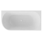 The North Bath Calia wanna wolnostojąca przyścienna prawa 150x75cm z korkiem i przelewem BIAŁYM 6845-1501ROEMBP