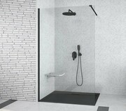 Besco Aveo Black kabina walk-in 90x195cm przejrzyste AVB-90-195C