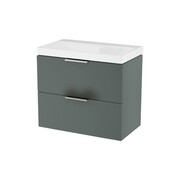 Excellent Blanko szafka 64 cm, szałwiowy mat z umywalką z otworem na baterię, uchwyt chrom MLEX.6317.K.640.GNCR