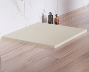 New Trendy Nex Shade brodzik konglomeratowy z strukturą kwadratowy 80x80x3.5 cm beżowy B-0484