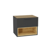 Excellent Tuto 2.0 szafka wisząca front gładki wysoki szary 60x50x46,5 cm blat dąb Hikora MLEX.2171.K.60.02BL.GRGR