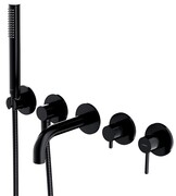 Omnires Y bateria wannowa 5-otworowa podtynkowa z krótką wylewką czarny Y1237/1SBL