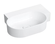 Omnires Ovo M+ umywalka nablatowa/wisząca prawa 55x38 cm biały połysk OVO555UWPBP