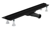 Schedpol Schedline Slight Line Low odpływ liniowy z maskownicą Slight Plate Black do zabudowy płytkami 70x3,5cm SOLPLB-70035LOW