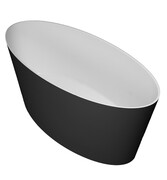 Omnires Roma wanna 159x72cm wolnostojąca biało-czarny połysk ROMA159BCP ___ RABAT W KOSZYKU! ___