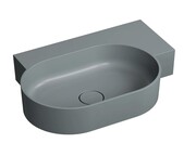 Omnires Ovo M+ umywalka nablatowa/wisząca prawa 66x44 cm ash grey mat OVO645UWPAG