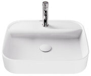 Besco Assos Cera-Line White umywalka nablatowa biała 50 cm biały połysk UNC-50-ASB