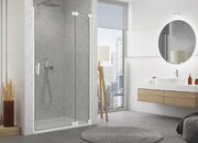 SanSwiss Cadura White Line drzwi wahadłowe 100cm jednoczęściowe prawe z polem stałym biały mat CA13D1000907