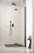 Radaway Nes 6 Brushed GunMetal KDD B kabina walk-in 80cm prawa szczotkowany grafit szkło przejrzyste 10024080-92-01R