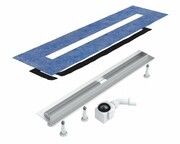 Schedpol Slim Lux odpływ liniowy z maskownicą Plate Slim do zabudowania płytkami 100x3,5x9,5cm OLP100/SLX
