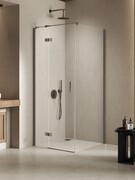 New Trendy Nesta Gunmetal Brushed kabina 90x80x200 cm lewa wspornik równoległy grafit szczotkowany/szkło przejrzyste K-4703