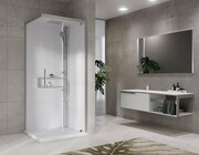 Novellini Glax 2 2.0 kabina z hydromasażem 90x90 prawa srebrna G22GF90DT1-1BB