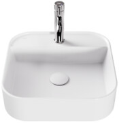 Besco Assos Cera-Line White umywalka nablatowa biała 40 cm biały połysk UNC-40-ASB