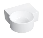 Omnires Ovo M+ umywalka nablatowa/wisząca prawa 33x34 cm biały połysk OVO335UWPBP