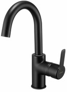 Deante Arnika Nero Bateria umywalkowa stojąca z obrotową wylewką U czarny mat BQA N24M