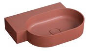 Omnires Ovo M+ umywalka nablatowa/wisząca lewa 64x44 cm terracotta mat OVO645UWLTE