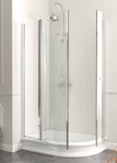 Kerasan Kabina półokrągła prawa szkło piaskowane profile chrom 80x120 Retro 9137S0