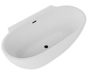 ScandiBath Mandal wanna wolnostojąca/przyścienna z korkiem i przelewem CZARNYM 170x85cm Q360S-1701OEMBL