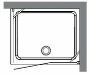 Kerasan Kabina prostokątna lewa, szkło przejrzyste profile chrom 80x96 Retro 9142T0